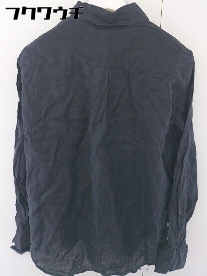 ◇ UNITED ARROWS ユナイテッドアローズ リネン100% 長袖 シャツ ブラウス サイズ38 ブラック レディース_画像3