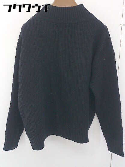 ◇ FORK&SPOON フォーク＆スプーン ワッフル ハイネック ウール ニット 長袖 セーター サイズ ONE ブラック レディース_画像3