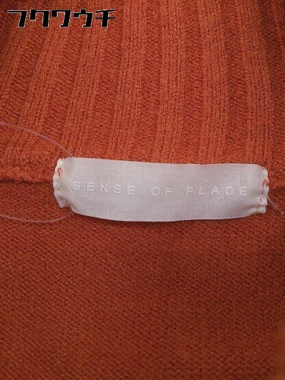 ◇ SENSE OF PLACE by URBAN RESEARCH ハイネック サイドスリット ニット セーター サイズFree オレンジ系 レディース_画像4