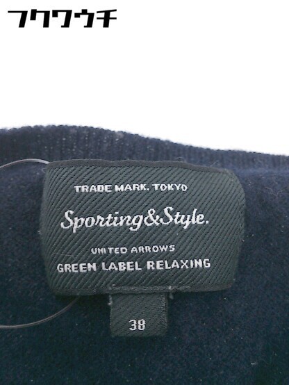 ◇ green label relaxing UNITED ARROWS 長袖 ニット セーター サイズ38 ネイビー系 レディース_画像4