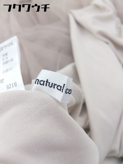 ◇ natural couture ナイスクラップ チュール 半袖 膝下丈 ワンピース サイズM ベージュ ピンク系 レディース_画像4