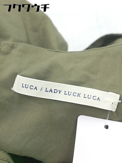 ◇ LUCA/LADY LUCK LUCA レイヤード 袖ロールアップ フレンチスリーブ ロング ワンピース カーキ レディース_画像4