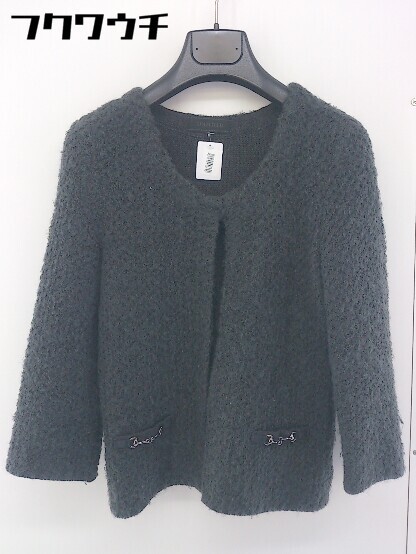 * UNTITLED Untitled 7 minute sleeve knitted cardigan size 2 gray series lady's 