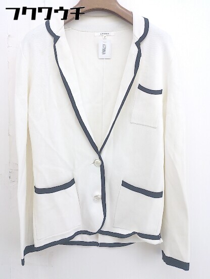 ◇ LOUNIE ルーニィ 2B シングル ニット 長袖 テーラードジャケット サイズ F ホワイト ブラック レディース_画像1