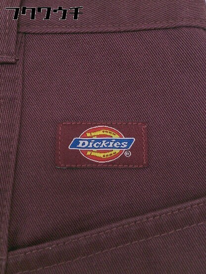 ◇ Dickies ディッキーズ フロントボタン ミニ 台形 デニム スカート サイズ S バーガンディー レディース_画像4