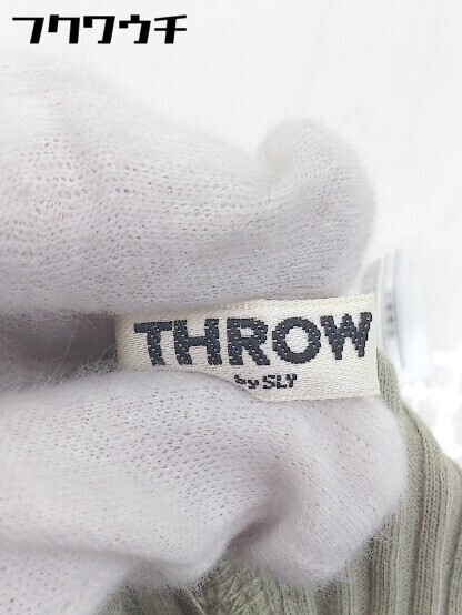 ◇ THROW by SLY スローバイスライ リブニット ノースリーブ 膝下丈 タイト ワンピース サイズ F グリーン レディース_画像4