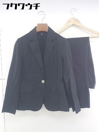 ◇ INED イネド 1B シングル ジャケット パンツ スーツ 上下 サイズ11 ブラック レディース_画像2