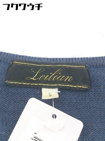◇ Leilian レリアン ウール ニット 長袖 セーター サイズ 9 ネイビー レディース_画像4