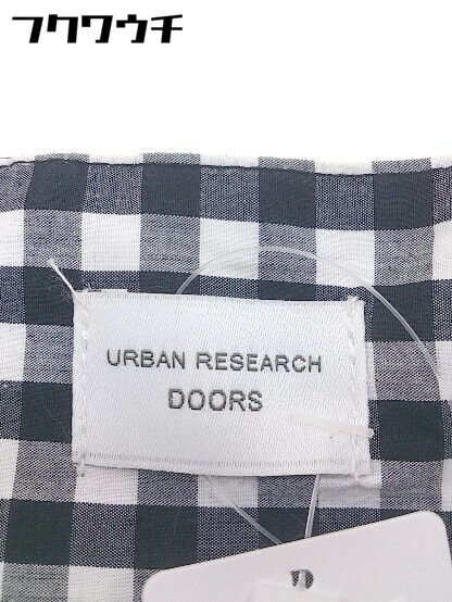 ◇ URBAN RESEARCH DOORS アーバンリサーチ チェック ロング フレア スカート サイズONE ブラック ホワイト レディースの画像4