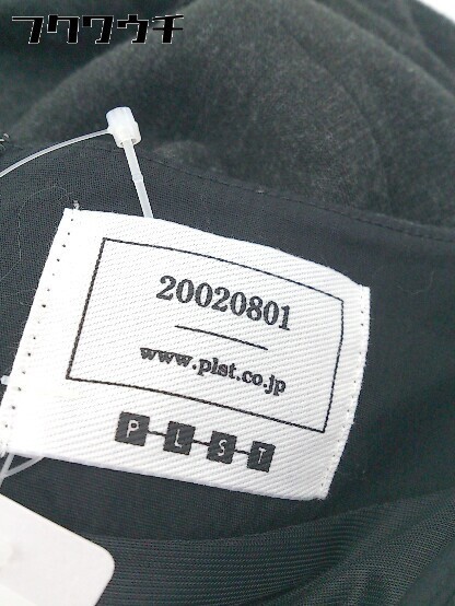 ◇ PLST プラステ ノーカラー Iライン 半袖 ミニ ワンピース サイズ 2 ブラック レディース_画像4