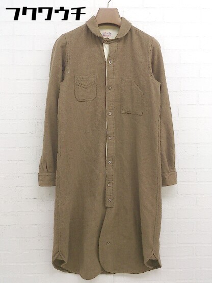 ◇ ◎ BEAMS BOY ビームス ボーイ 長袖 膝下丈 ワンピース サイズboy ブラウン系 レディース_画像1