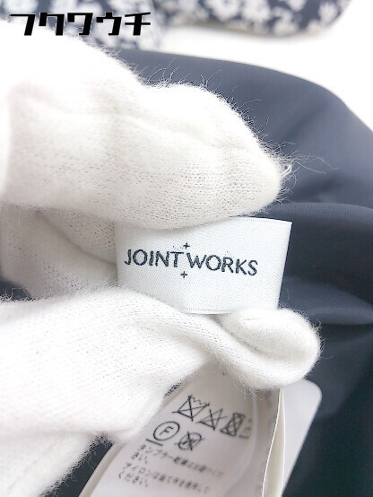 ◇ JOINT WORKS ジョイントワークス 総柄 サイドジップ ロング スカート サイズ38 ネイビー レディース_画像4