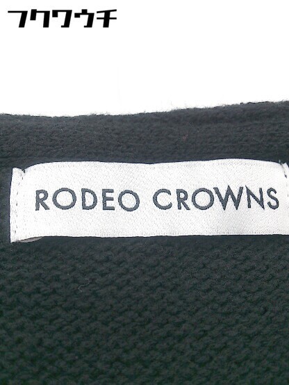 ◇ RODEO CROWNS ロデオクラウンズ スリット コットン ニット 半袖 セーター サイズF ブラック レディース_画像4