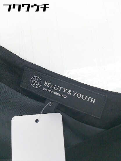 ◇ BEAUTY & YOUTH UNITED ARROWS シルク混 七分袖 膝丈 ワンピース サイズS ブラック レディース_画像4