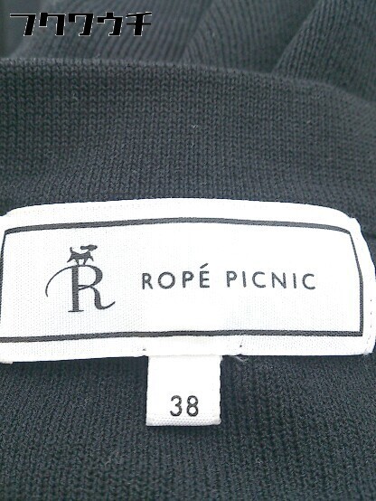 ◇ ROPE PICNIC ロペピクニック 五分袖 ロング ニット ワンピース サイズ38 ブラック レディース_画像4