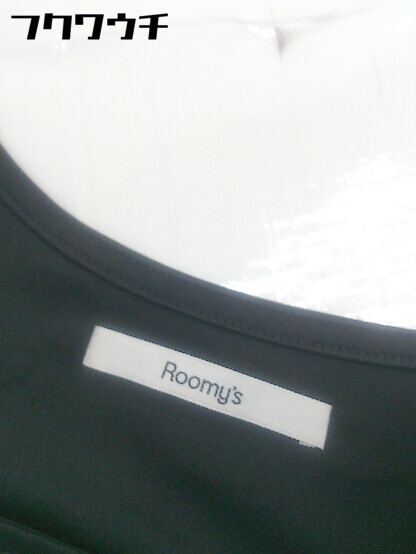 ◇ Roomy's ルーミィーズ 半袖 ロング ワンピース サイズF ブラック レディース_画像4