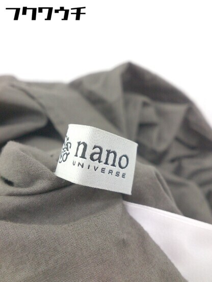 ◇ nano universe ナノユニバース ノースリーブ ウエストリボン ロング ワンピース サイズ38 グレージュ レディース_画像5