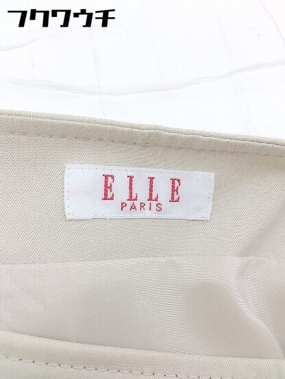 ◇ ELLE エル サイドジップ 膝丈 シングル 2B スカート スーツ セットアップ サイズ38 ライトベージュ レディース_画像4