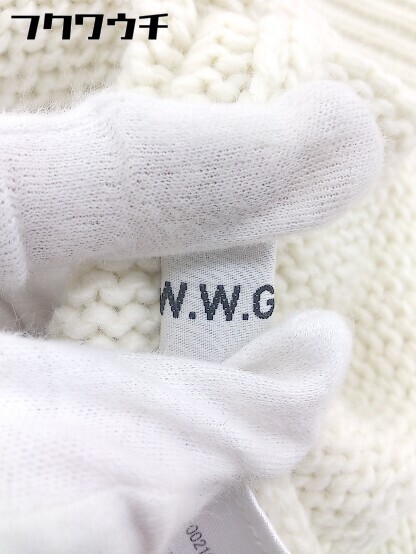 ■ WHO'S WHO gallery WWG マルチway ダメージ ニット カーディガン セーター サイズF アイボリー レディース_画像4