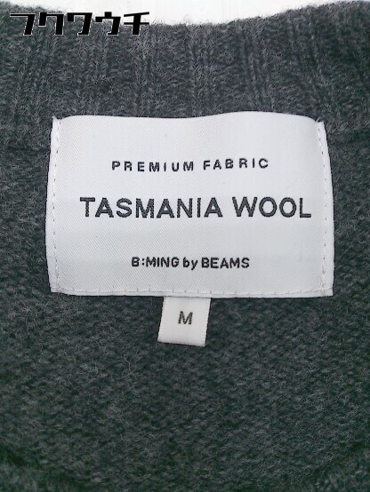◇ B:MING by BEAMS ビーミング by ビームス Tasmanian wool 長袖 ニット セーター サイズM グレー系 レディース_画像4