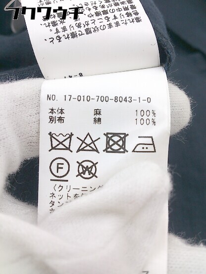 ◇ Simplicite シンプリシテェ リネン100% 2B 長袖 テーラードジャケット ネイビー レディース_画像6