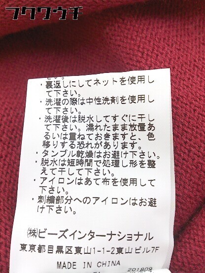 ◇ X-girl エックスガール 刺繍 ハーフジップ コットン ニット 長袖 セーター サイズ ONE レッド ホワイト レディース_画像6