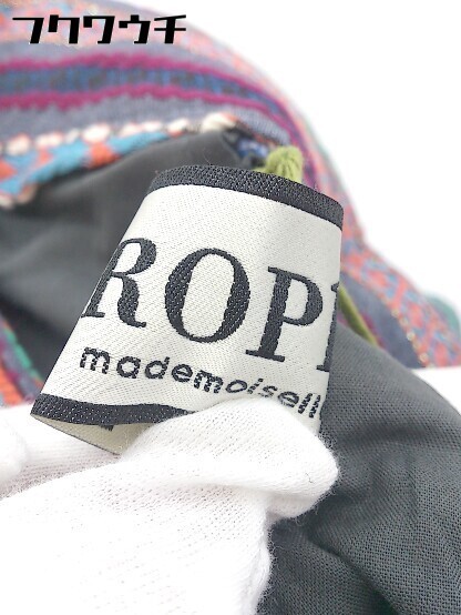 ◇ ◎ ROPE' ロペ タグ付き ストライプ 総柄 刺繍 ハーフパンツ サイズ38 ネイビー マルチ レディース_画像6
