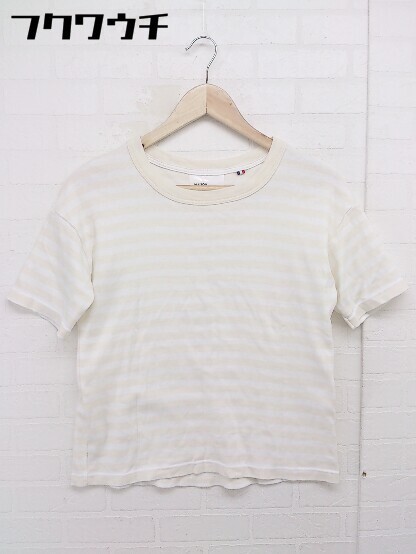 ◇ MAISON CORNICHON フランス製 ボーダー 半袖 Tシャツ カットソー サイズ0 クリーム ホワイト系 レディースの画像2