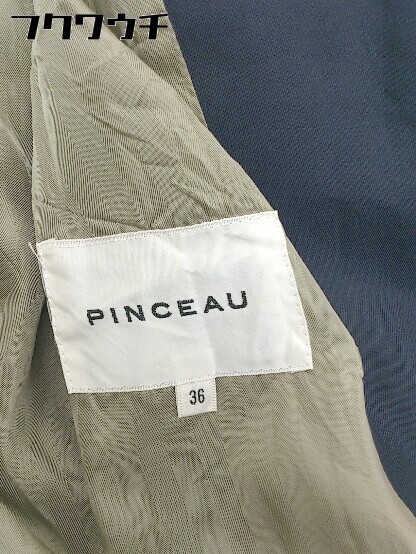 ◇ PINCEAU パンソー 七分袖 ノーカラー コート サイズ36 ネイビー レディース_画像5