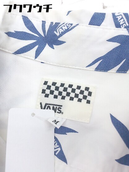 ◇ ◎ VANS ヴァンズ 総柄 長袖 チュニック シャツ サイズM ホワイト ネイビー系 レディース_画像4