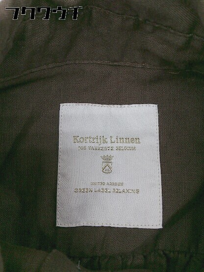 ◇ green label relaxing グリーンレーベル UNITED ARROWS リネン100% 長袖 シャツ サイズ38 ダークブラウン レディース_画像4