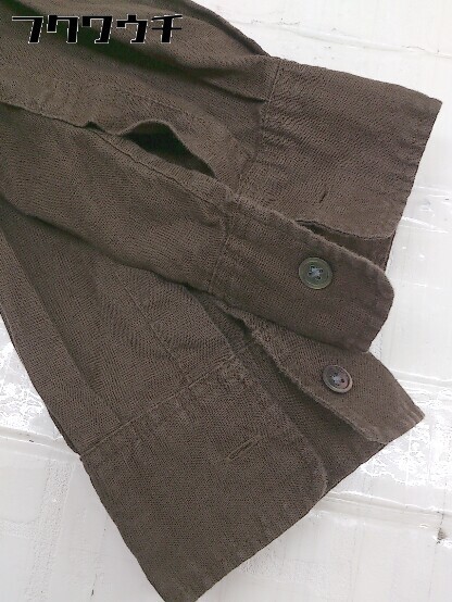 ◇ green label relaxing グリーンレーベル UNITED ARROWS リネン100% 長袖 シャツ サイズ38 ダークブラウン レディース_画像6