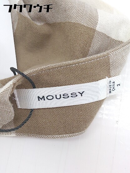 ◇ ◎ MOUSSY マウジー タグ付 チェック 七分袖 ロング ワンピース サイズ2 ベージュ アイボリー レディース_画像5