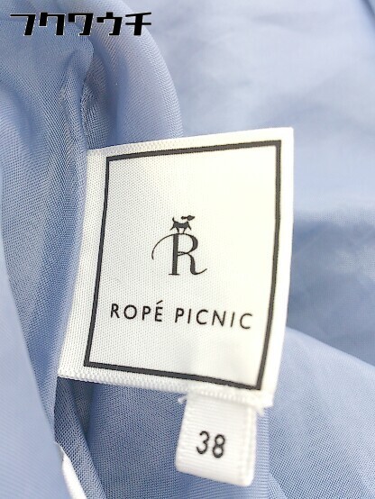 ◇ ◎ ROPE PICNIC ロペピクニック ストライプ 半袖 膝丈 ワンピース サイズ38 ブルー ホワイト系 レディース_画像5