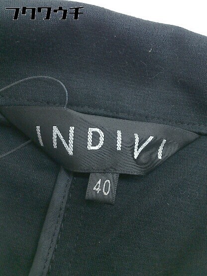 ◇ INDIVI インディヴィ 1B 五分袖 テーラードジャケット サイズ40 ブラック レディース_画像4