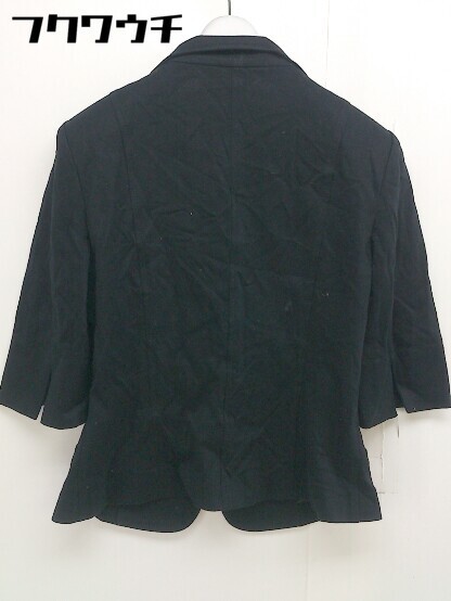 ◇ INDIVI インディヴィ 1B 五分袖 テーラードジャケット サイズ40 ブラック レディース_画像3