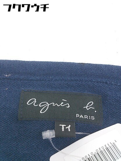 * agnes b Agnes B star pattern print . minute sleeve cut and sewn size Ti navy black lady's 