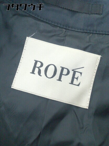 ■ ◎ ROPE' ロペ ベルト付 長袖 トレンチ コート サイズ36 ネイビー レディース_画像4