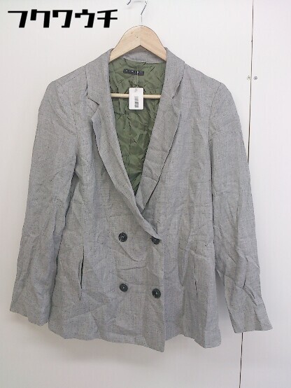 * SISLEYsi потертость -BENETTON двойной длинный рукав tailored jacket размер 42 серый серия женский 