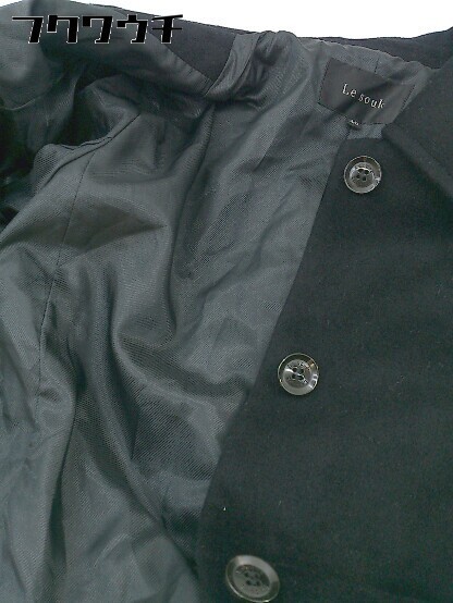 ■ ◎ LE SOUK ルスーク ウエストリボン付き アンゴラ混 長袖 ジャケット サイズ40 ブラック レディース_画像5