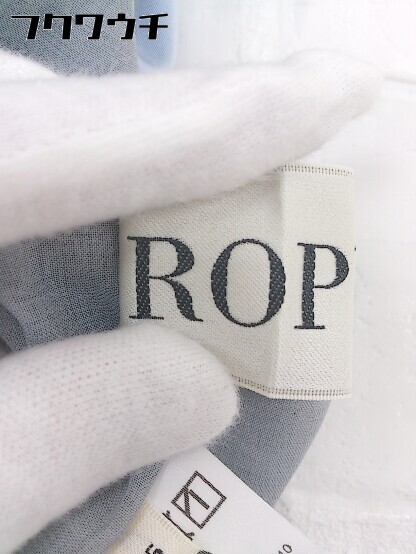 ◇ ◎ ROPE' ロペ Vネック ウエストゴム フレンチスリーブ 膝下丈 ワンピース サイズ36 ライトブルー レディース_画像4