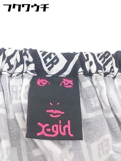 * X-girl X-girl total pattern off shoru 7 minute sleeve cut and sewn size ONE black white lady's 