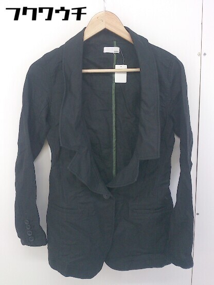 ◇ Barak バラク シングル リネン混 長袖 ジャケット サイズ99 ブラック レディース_画像1