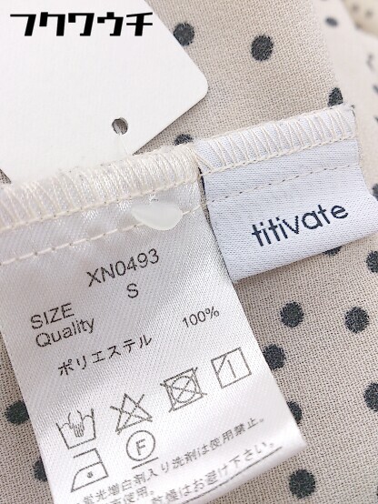 ◇ titivate ティティベイト ドット 水玉 長袖 膝下丈 ワンピース サイズS ベージュ ブラック系 レディース_画像5