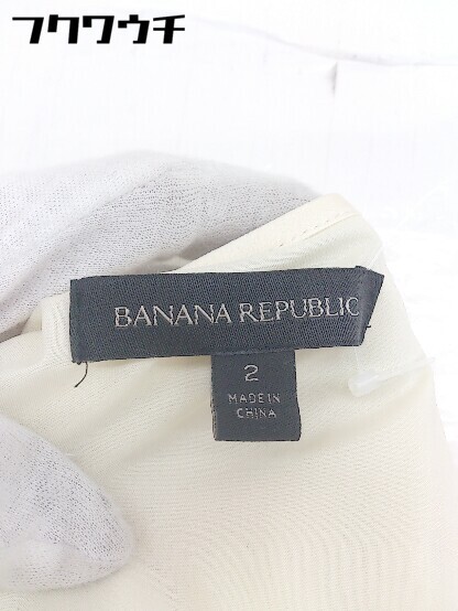 ◇ BANANA REPUBLIC バナナリパブリック タック レース ノースリーブ ミニ ワンピース サイズ2 アイボリー系 レディース_画像4