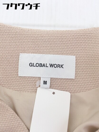 ◇ GLOBAL WORK グローバルワーク ダブル 袖スリット 長袖 ノーカラー ジャケット サイズM ピンク レディース_画像4