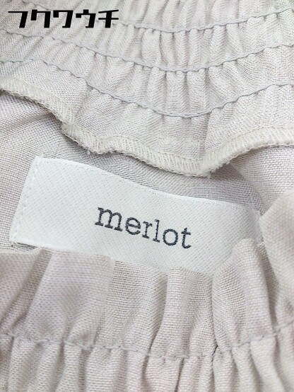 ◇ merlot メルロー 半袖 ロング ワンピース サイズF ベージュ系 レディース_画像4