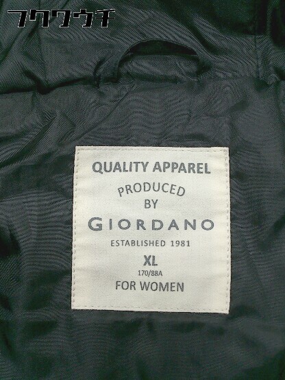 ◇ GIORDANO ジョルダーノ 中綿 長袖 ジップアップ ジャケット ブルゾン サイズXL ブラック レディース_画像4