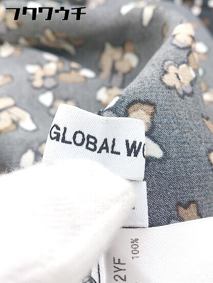 ◇ GLOBAL WORK グローバルワーク 総柄 長袖 ロング ワンピース サイズL ブラック ベージュ レディース_画像7