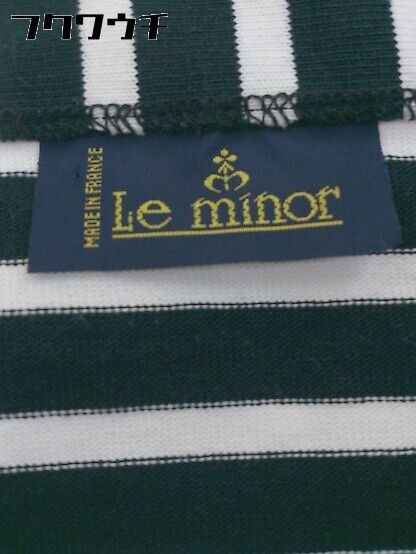 * Le Minor Le Minor France made border 7 minute sleeve T-shirt cut and sewn navy white group lady's 